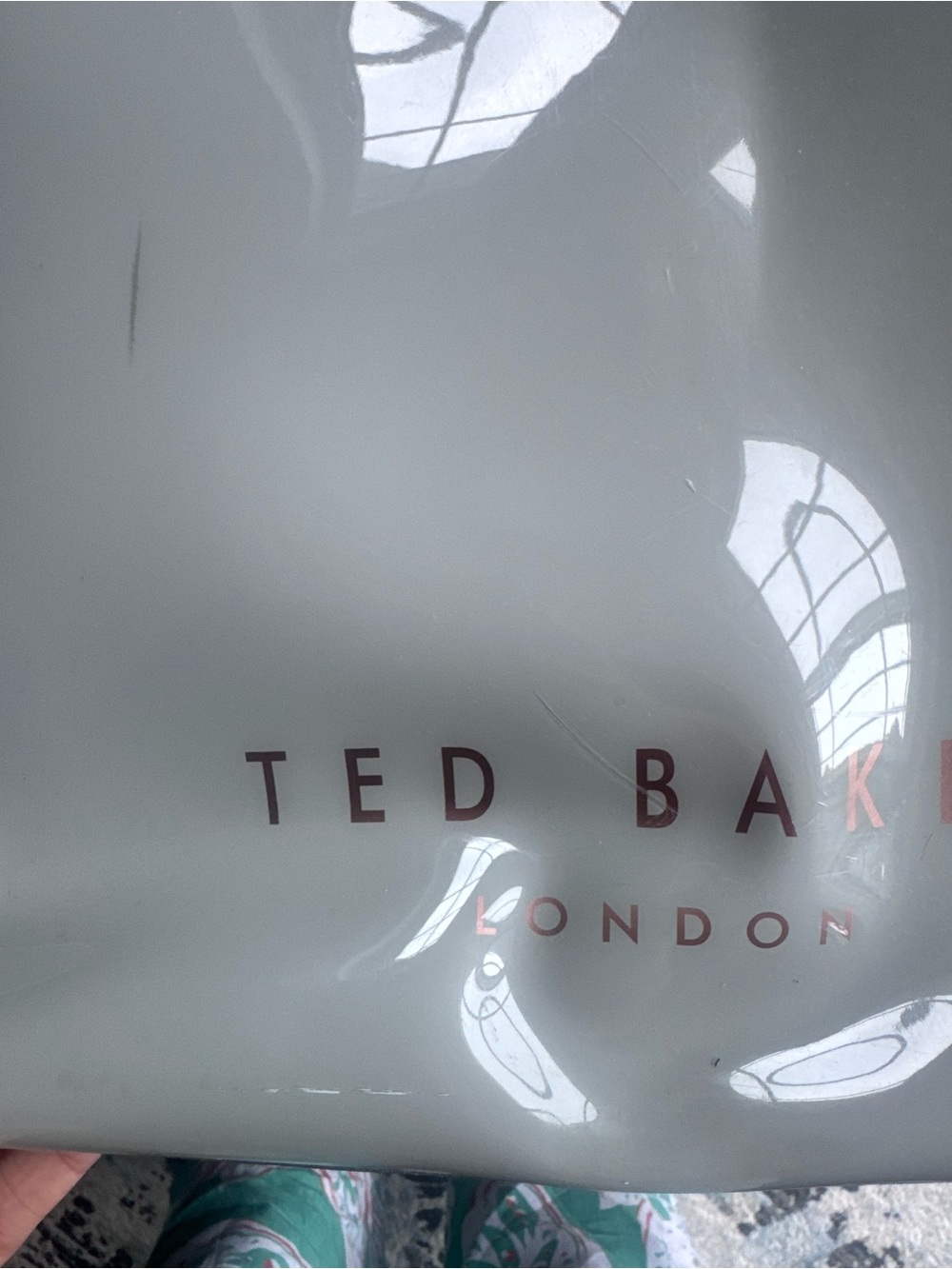 Ted Baker Grey Patent Tote with Rose Gold Bow Accent - Picture 6 of 13